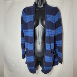 Gap Indigo Stripe Open Front Cardigan sz M